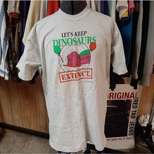 Vtg 1994 Barney The Dinosaur Parody Shirt XL 90s Grunge